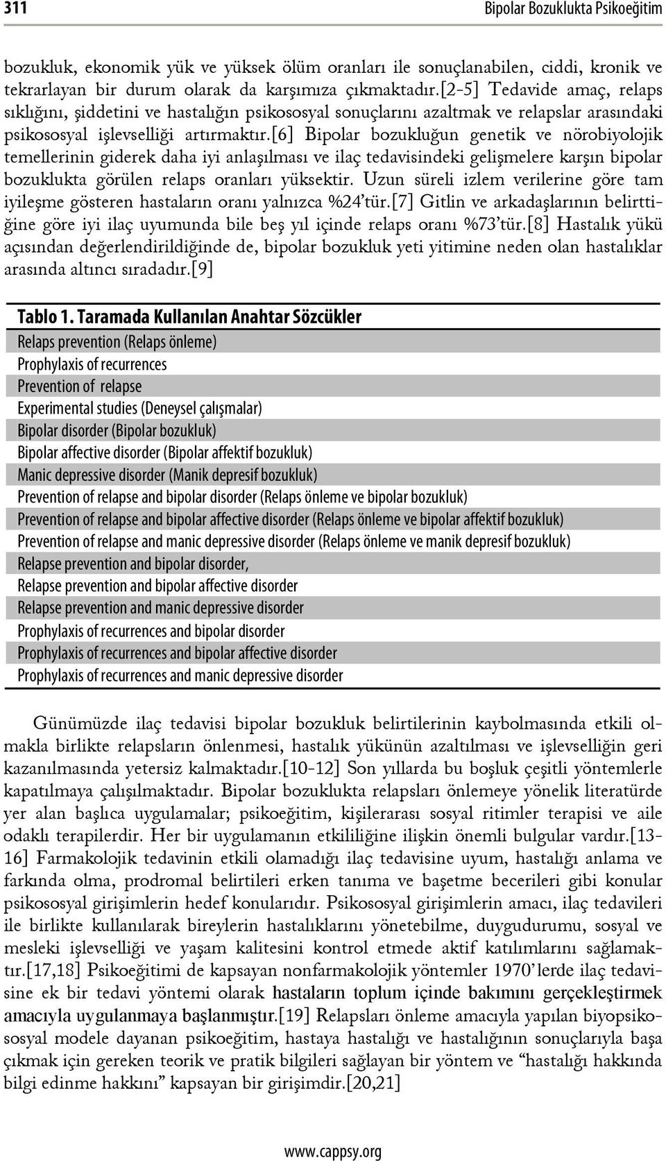 [6] Bipolar bozukluğun genetik ve nörobiyolojik temellerinin giderek daha iyi anlaşılması ve ilaç tedavisindeki gelişmelere karşın bipolar bozuklukta görülen relaps oranları yüksektir.