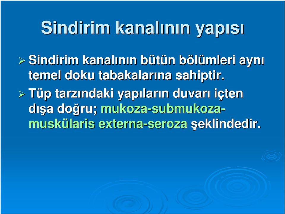 Tüp p tarzındaki yapılar ların n duvarı içten dışa a doğru;