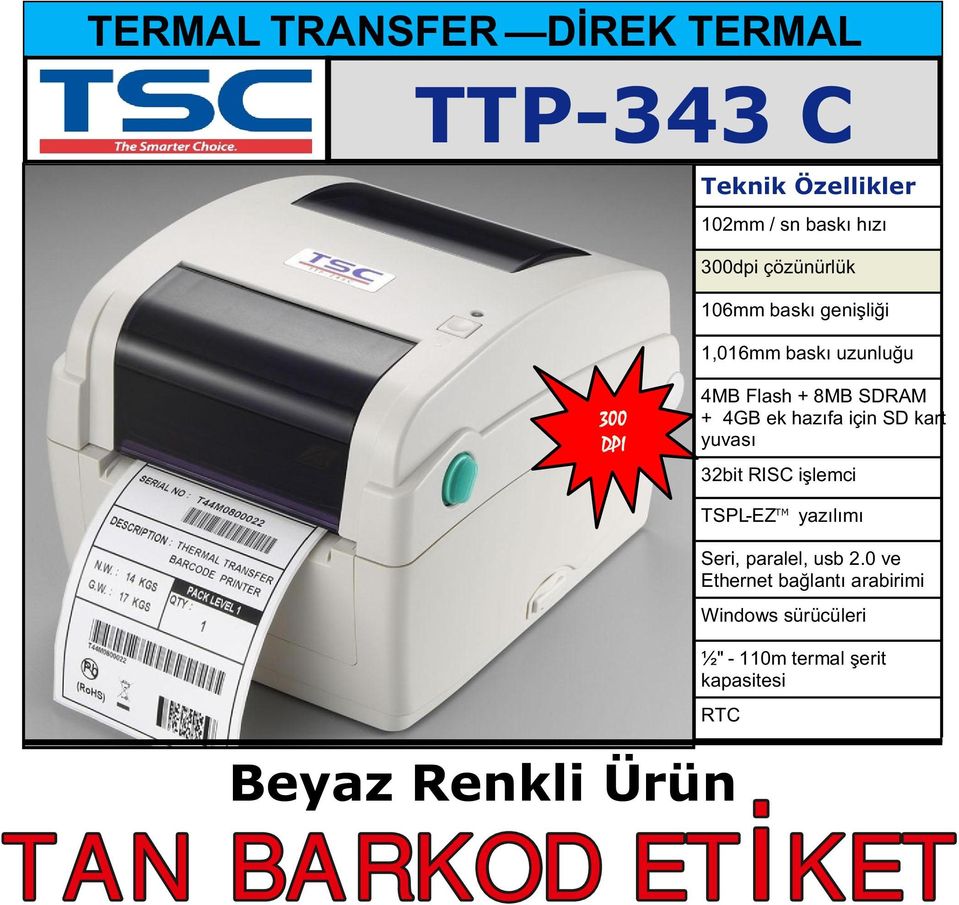 DPI Seri, paralel, usb 2.