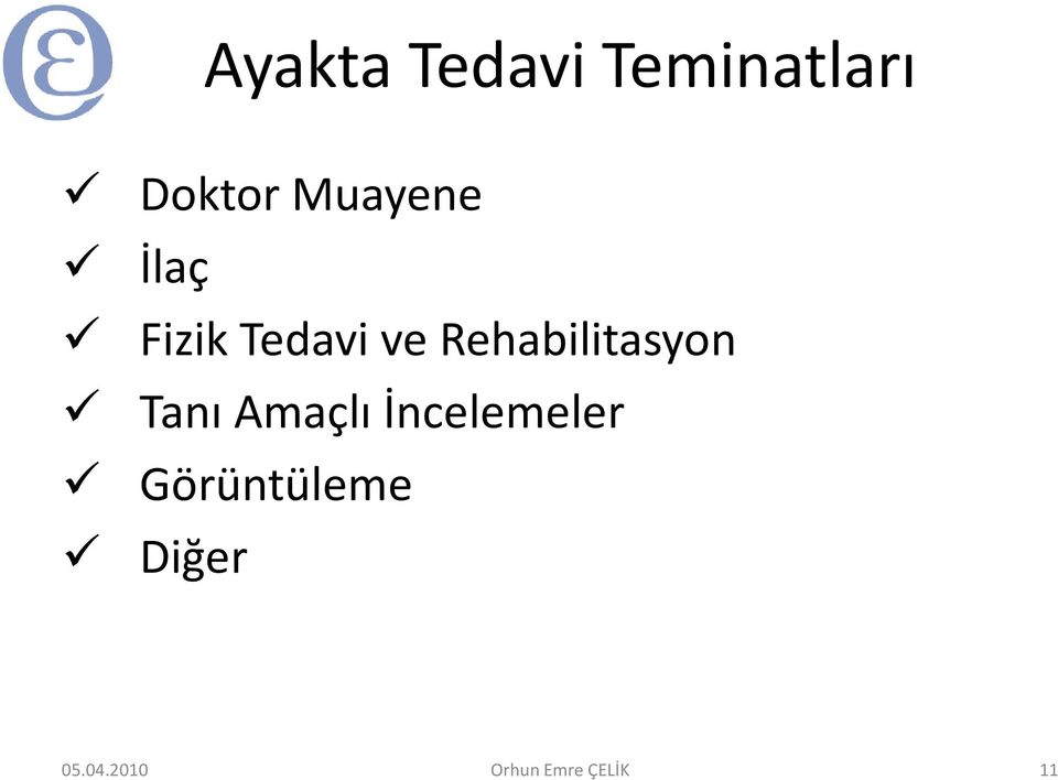 Rehabilitasyon Tanı Amaçlı