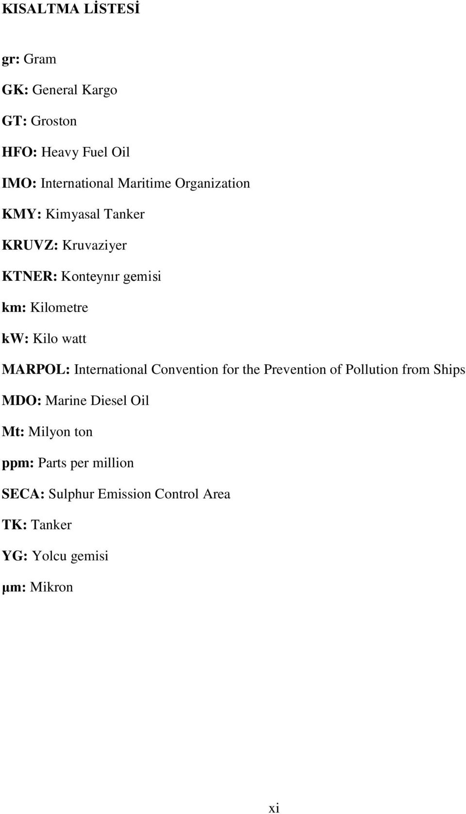 MARPOL: International Convention for the Prevention of Pollution from Ships MDO: Marine Diesel Oil Mt: