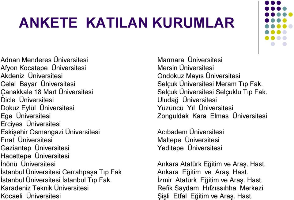 Cerrahpaşa Tıp Fak İstanbul Üniversitesi İstanbul Tıp Fak.