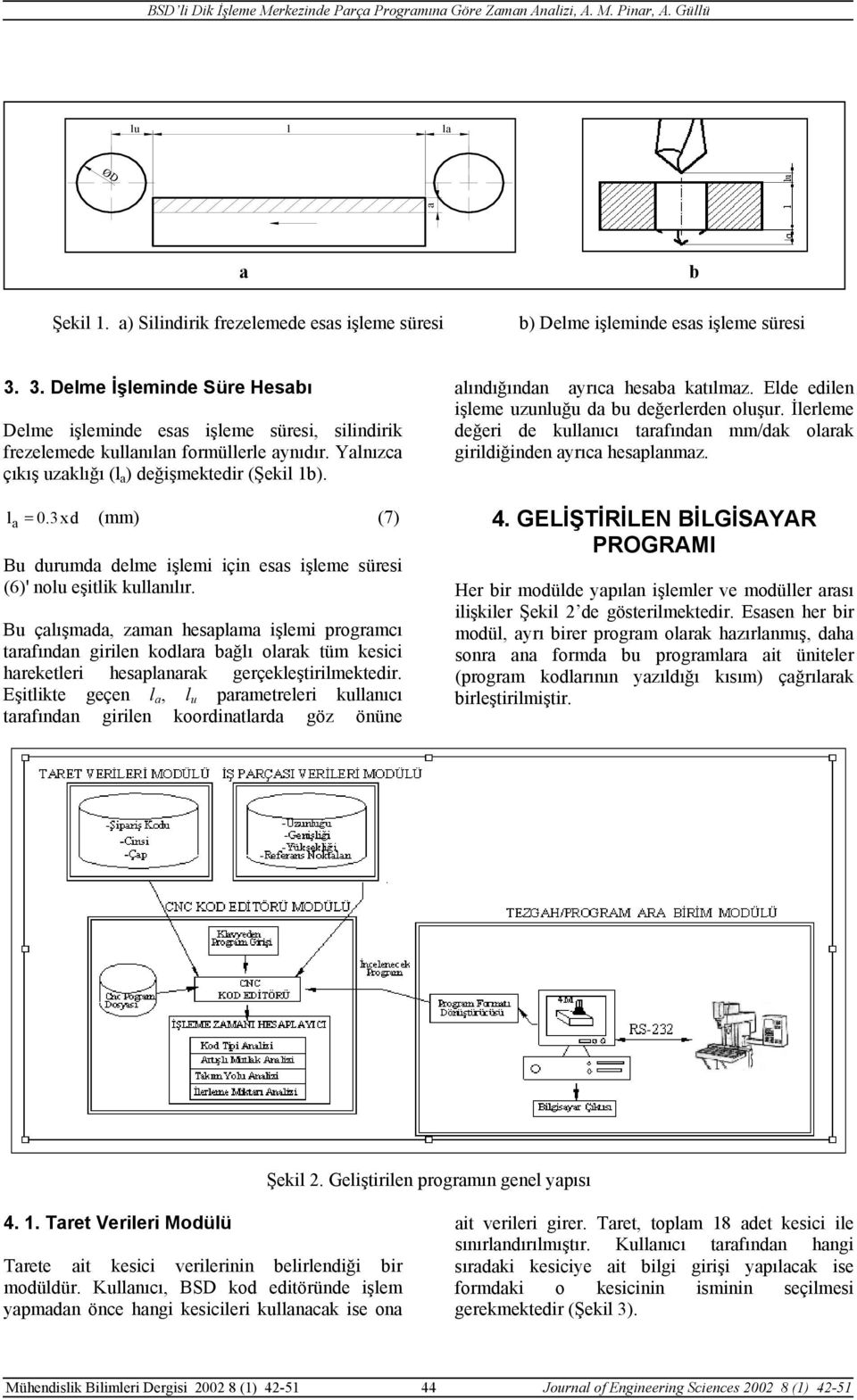 3x d (mm) (7) Bu durumd delme işlemi için ess işleme süresi (6)' nolu eşitlik kullnılır.