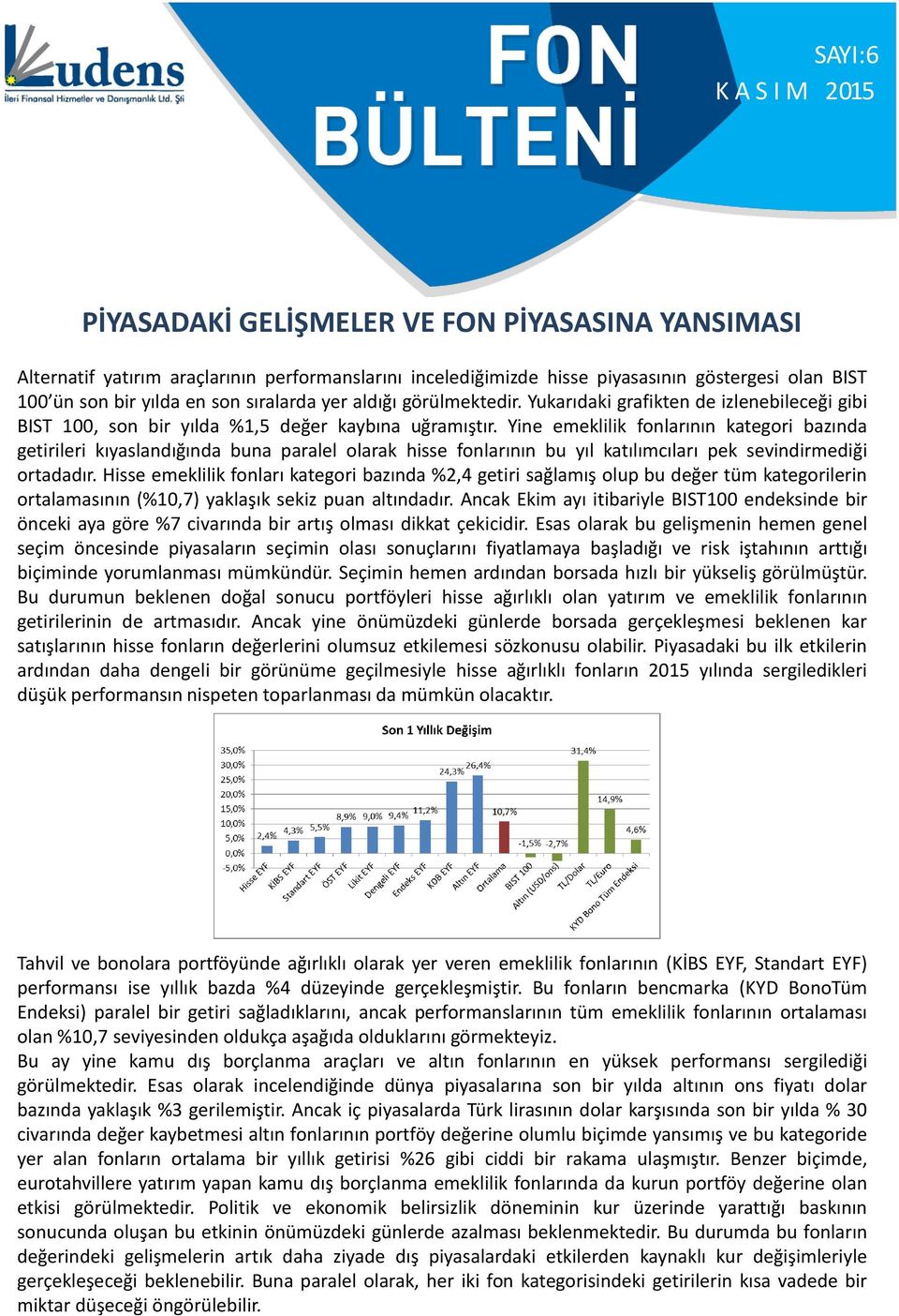 Yine emeklilik fonlarının kategori bazında getirileri kıyaslandığında buna paralel olarak hisse fonlarının bu yıl katılımcıları pek sevindirmediği ortadadır.