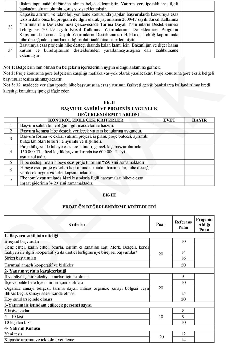 Desteklenmesi Çerçevesinde Tarıma Dayalı Yatırımların Desteklenmesi Tebliği ve 2011/9 sayılı Kırsal Kalkınma Yatırımlarının Desteklenmesi Programı Kapsamında Tarıma Dayalı Yatırımların Desteklenmesi