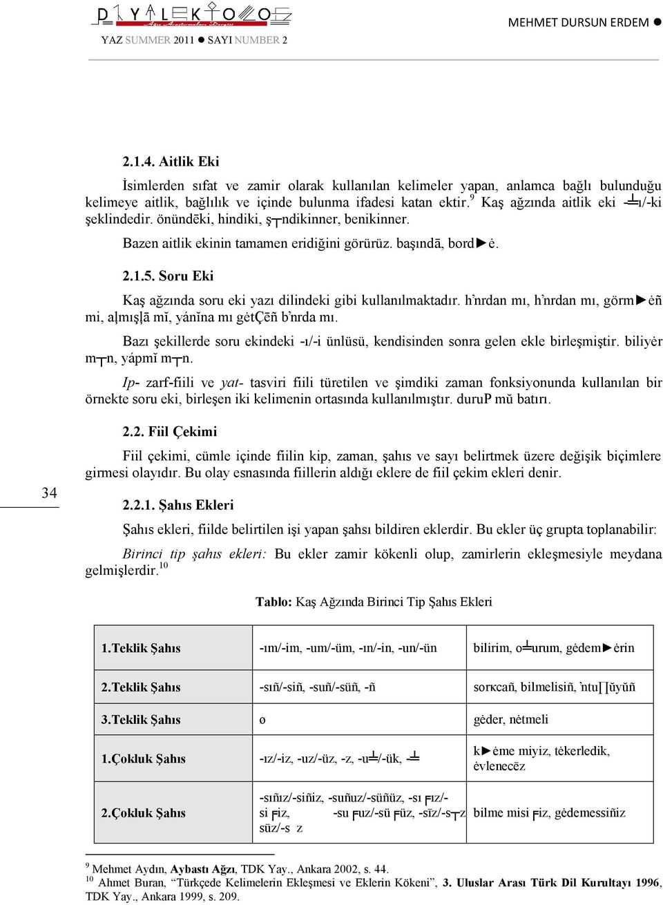 Soru Eki Kaş ağzında soru eki yazı dilindeki gibi kullanılmaktadır. hŉrdan mı, hŉrdan mı, görm ėñ mi, aļmışļā mĭ, yánĭna mı gėtçēñ bŉrda mı.