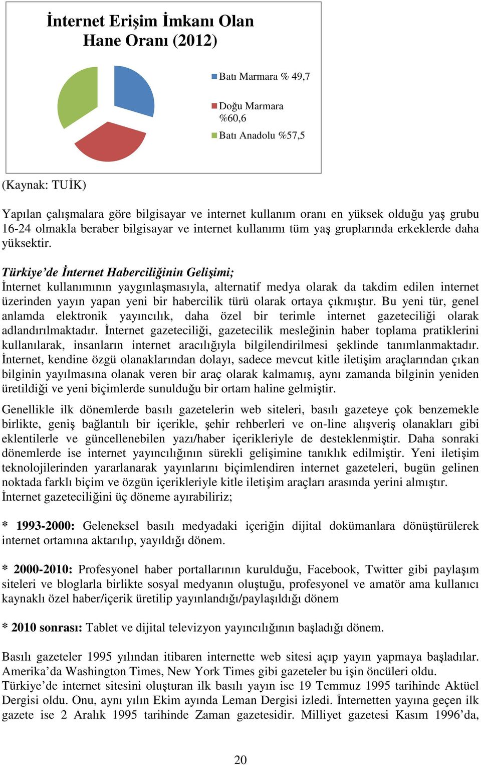 Türkiye de İnternet Haberciliğinin Gelişimi; İnternet kullanımının yaygınlaşmasıyla, alternatif medya olarak da takdim edilen internet üzerinden yayın yapan yeni bir habercilik türü olarak ortaya