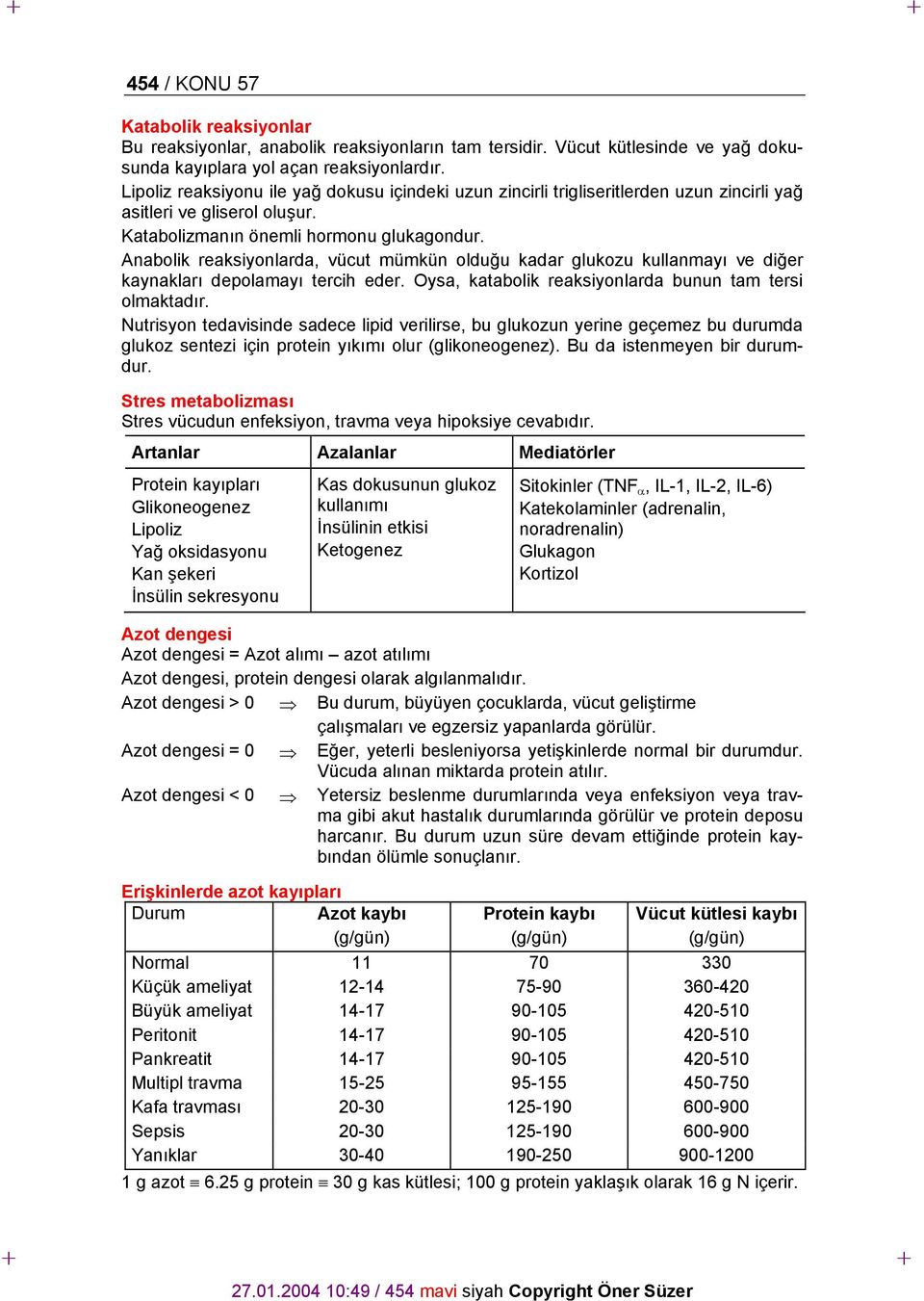 Anabolik reaksiyonlarda, vücut mümkün olduğu kadar glukozu kullanmayı ve diğer kaynakları depolamayı tercih eder. Oysa, katabolik reaksiyonlarda bunun tam tersi olmaktadır.