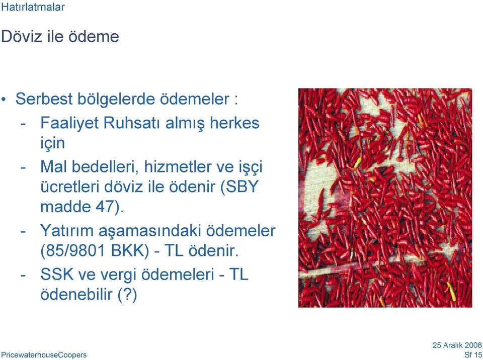 döviz ile ödenir (SBY madde 47).