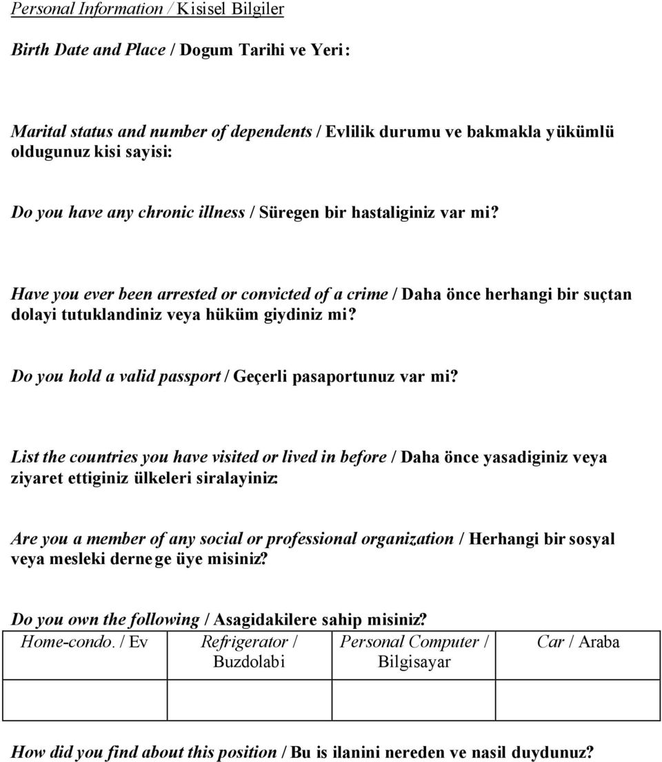 Do you hold a valid passport / Geçerli pasaportunuz var mi?