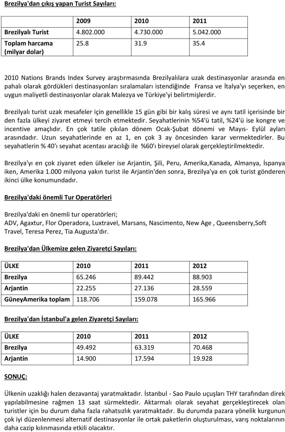 uygun maliyetli destinasyonlar olarak Malezya ve Türkiye'yi belirtmişlerdir.