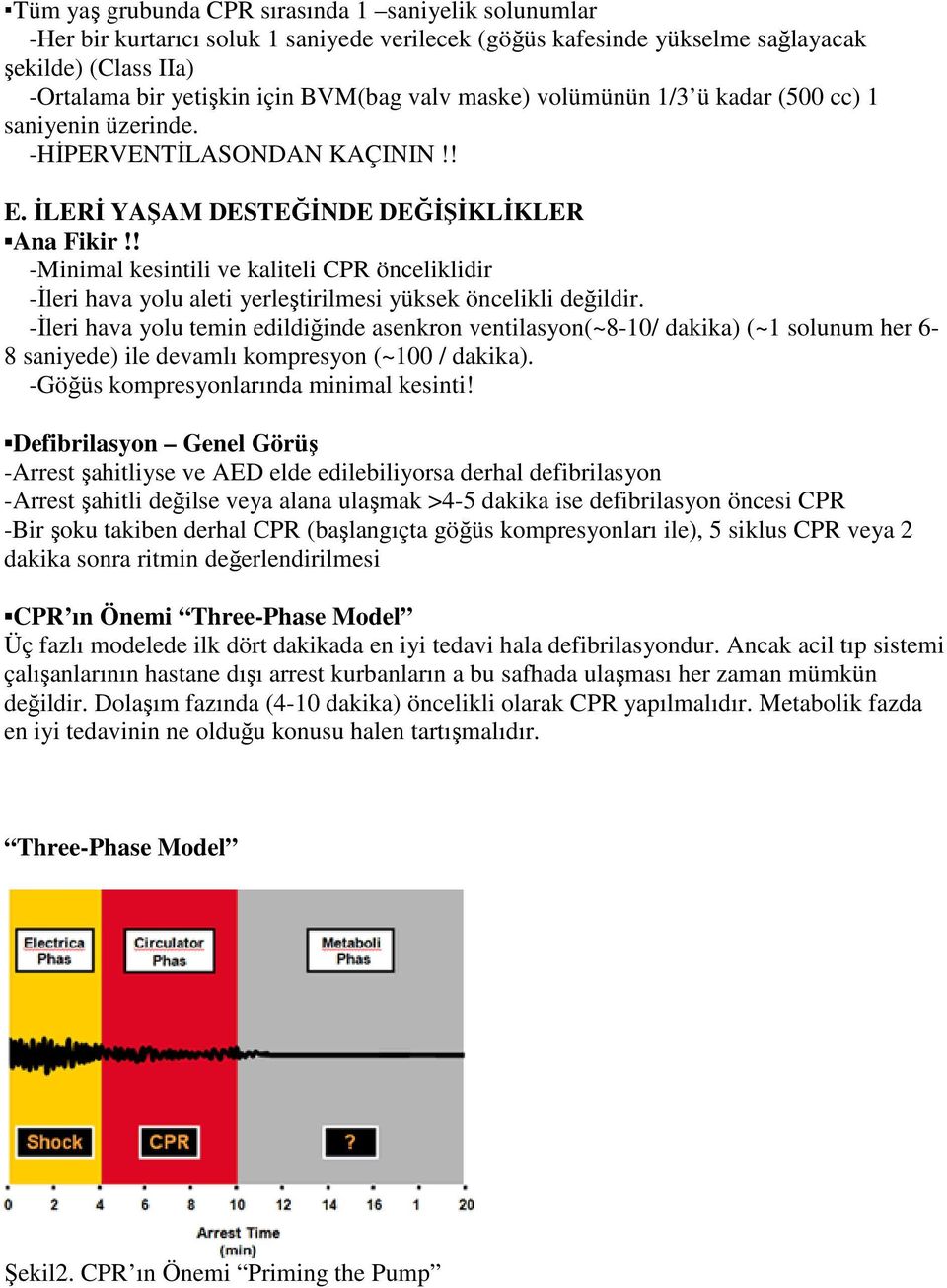 ! -Minimal kesintili ve kaliteli CPR önceliklidir -İleri hava yolu aleti yerleştirilmesi yüksek öncelikli değildir.