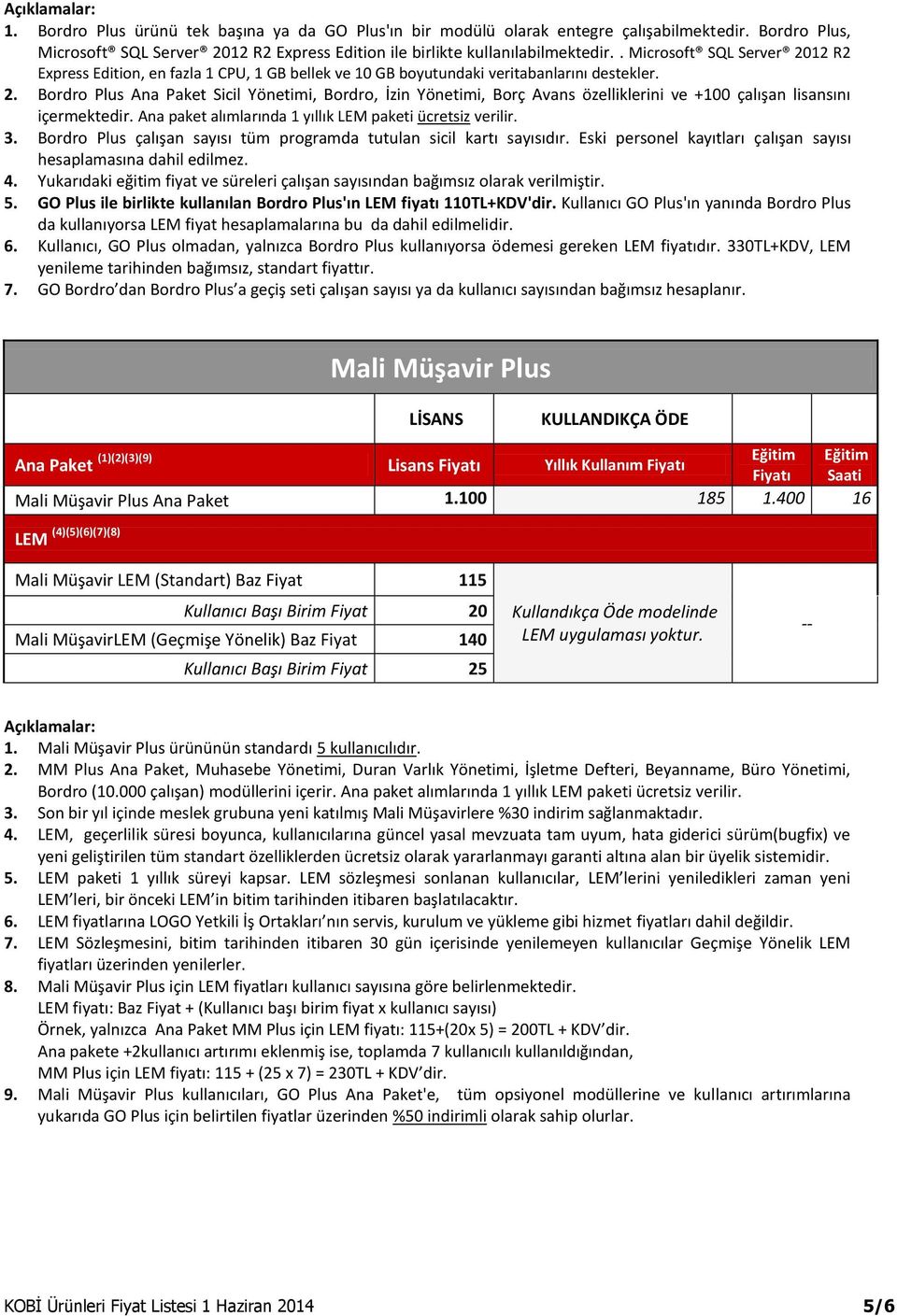 Ana paket alımlarında 1 yıllık LEM paketi ücretsiz verilir. 3. Bordro Plus çalışan sayısı tüm programda tutulan sicil kartı sayısıdır.