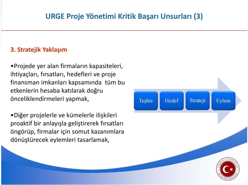 finansman imkanları kapsamında tüm bu etkenlerin hesaba katılarak doğru önceliklendirmeleri yapmak, Teşhis