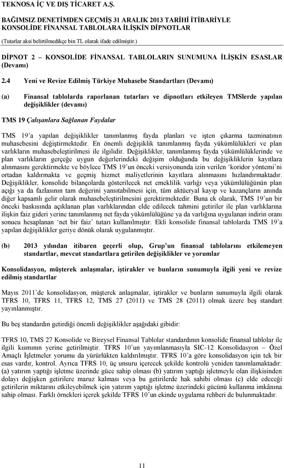 Sağlanan Faydalar TMS 19 a yapılan değişiklikler tanımlanmış fayda planları ve işten çıkarma tazminatının muhasebesini değiştirmektedir.