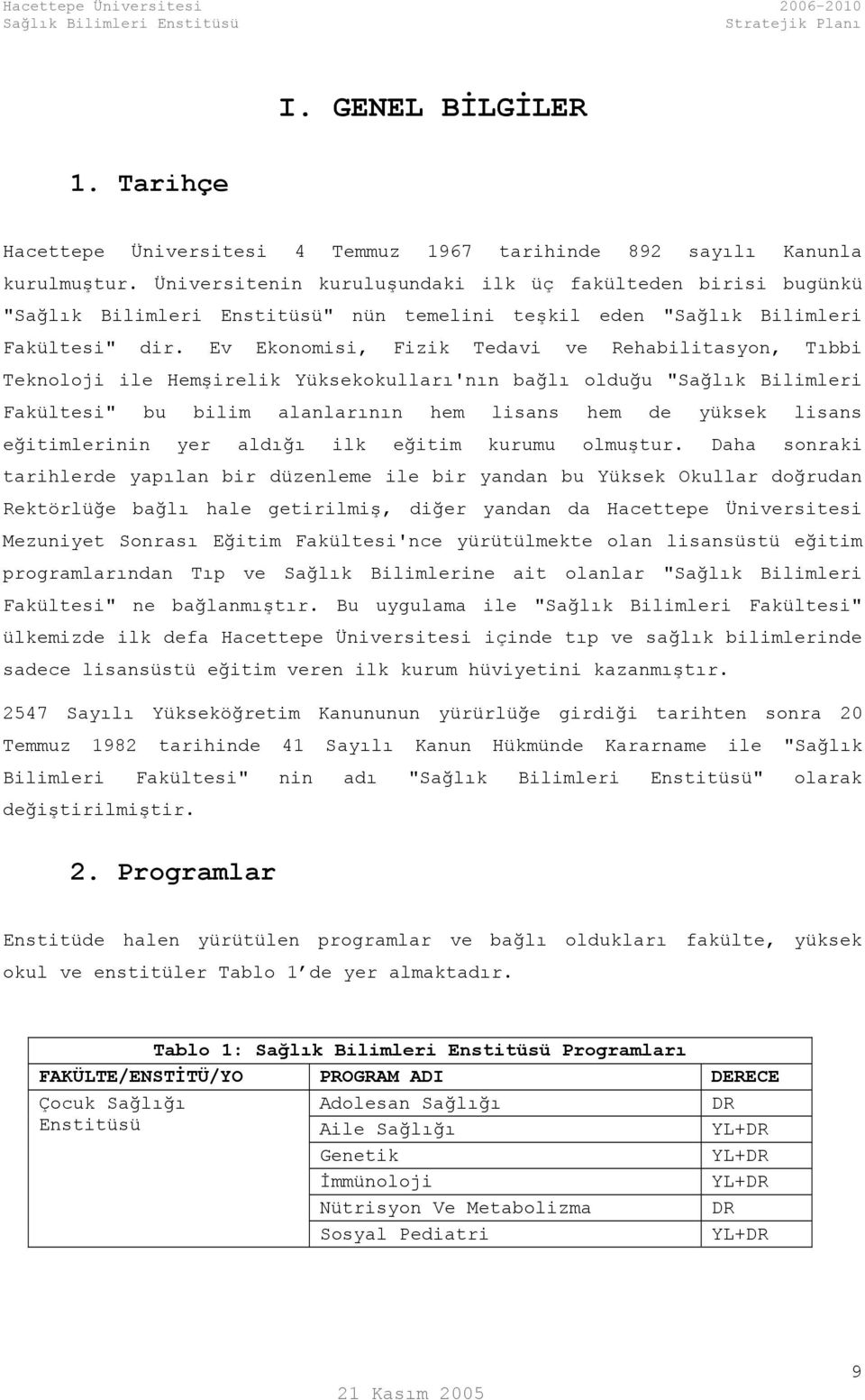 Ev Ekonomisi, Fizik Tedavi ve Rehabilitasyon, Tıbbi Teknoloji ile Hemşirelik Yüksekokulları'nın bağlı olduğu "Sağlık Bilimleri Fakültesi" bu bilim alanlarının hem lisans hem de yüksek lisans