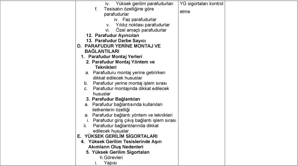 Parafuduru montaj yerine getirirken dikkat edilecek hususlar b. Parafudur yerine montaj işlem sırası c. Parafudur montajında dikkat edilecek hususlar 3. Parafudur Bağlantıları a.