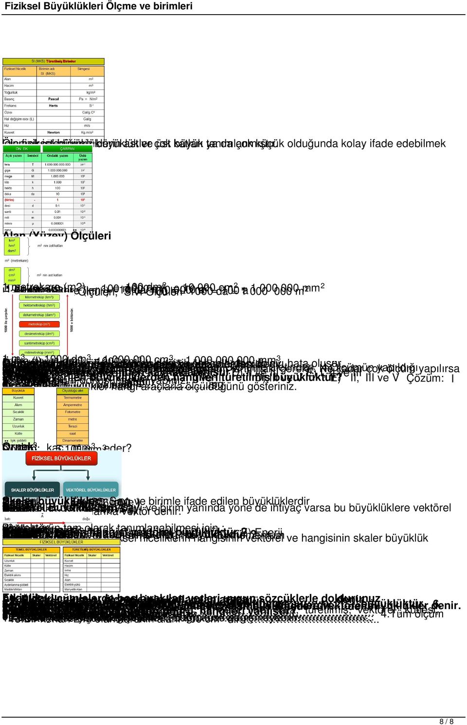 100 kilometrekare (km ) = 100 =10 =1 Hacim, Boşluk Ölçüleri, Sıvı 3 3 3 = 1 000 000 1 m 3 = dm cm =vardır. 1 sebeplerden 000 000 000 dolayı mm 3 hata oluşur.