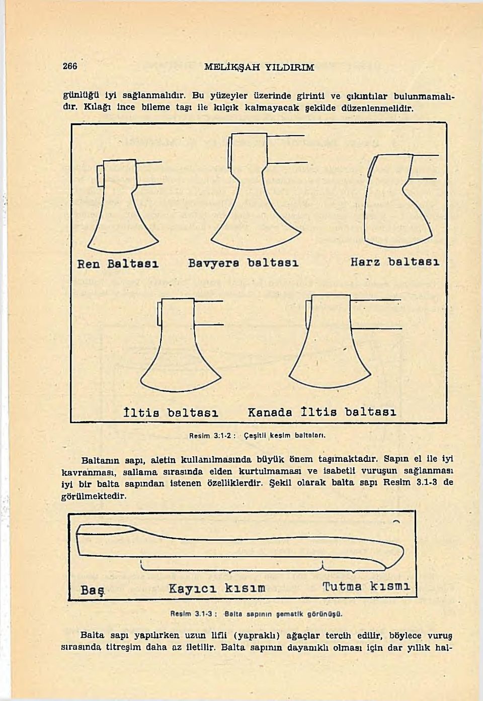 Baltanın sapı, aletin kullanılmasında büyük önem taşımaktadır.