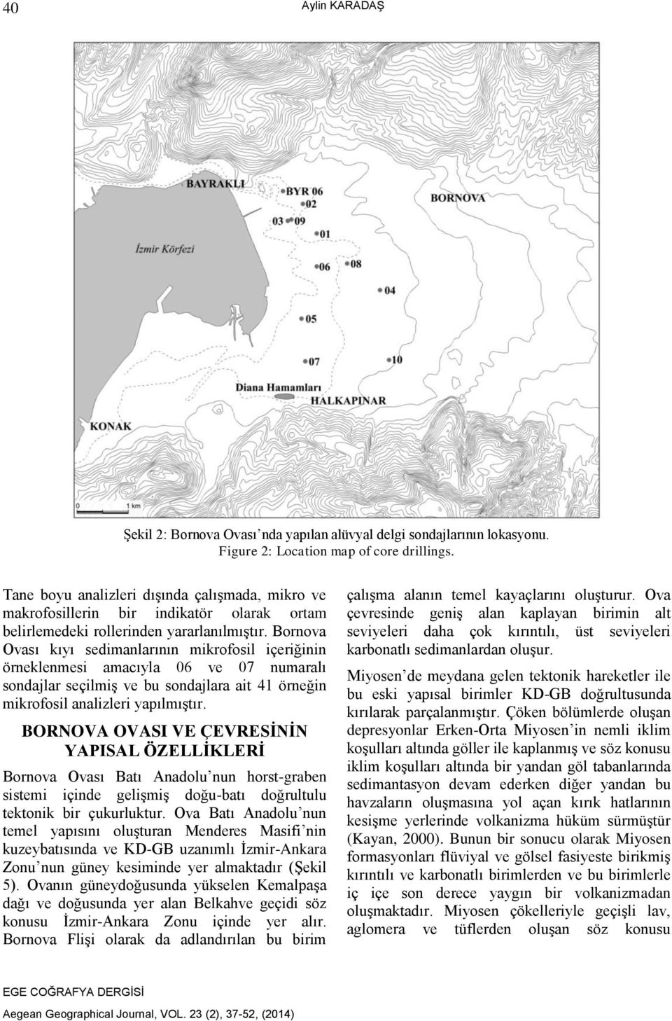 Bornova Ovası kıyı sedimanlarının mikrofosil içeriğinin örneklenmesi amacıyla 06 ve 07 numaralı sondajlar seçilmiş ve bu sondajlara ait 41 örneğin mikrofosil analizleri yapılmıştır.
