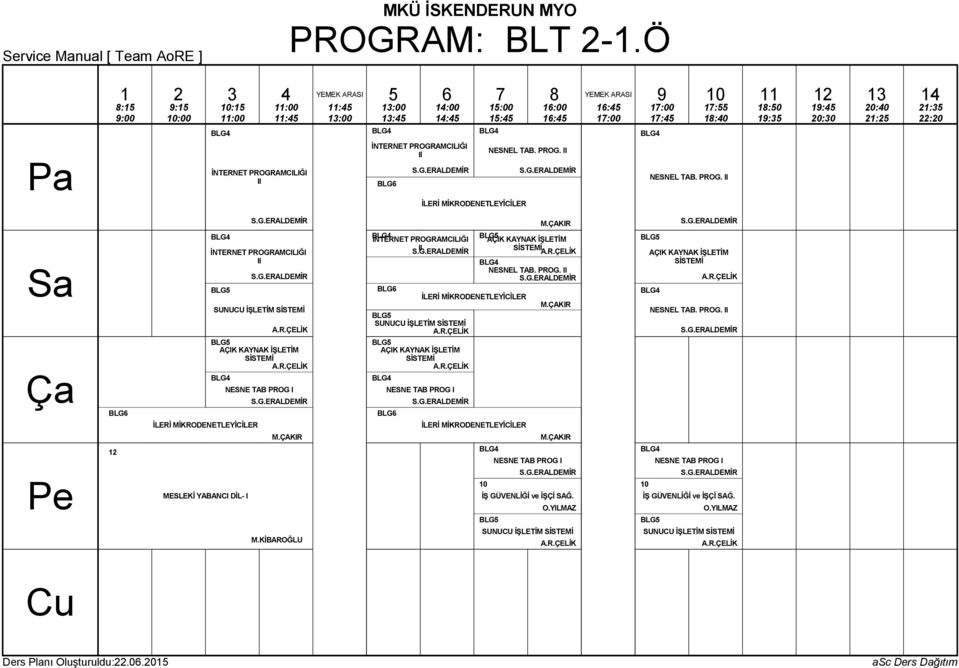 İŞLETİM SİSTEMİ BLG NESNEL TAB. PROG.