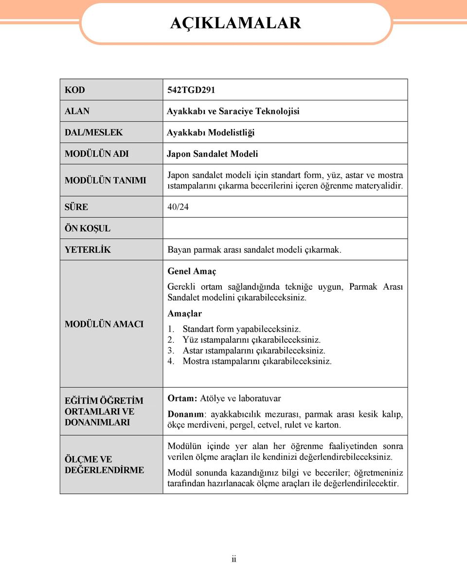 Genel Amaç Gerekli ortam sağlandığında tekniğe uygun, Parmak Arası Sandalet modelini çıkarabileceksiniz. Amaçlar 1. Standart form yapabileceksiniz. 2. Yüz ıstampalarını çıkarabileceksiniz. 3.