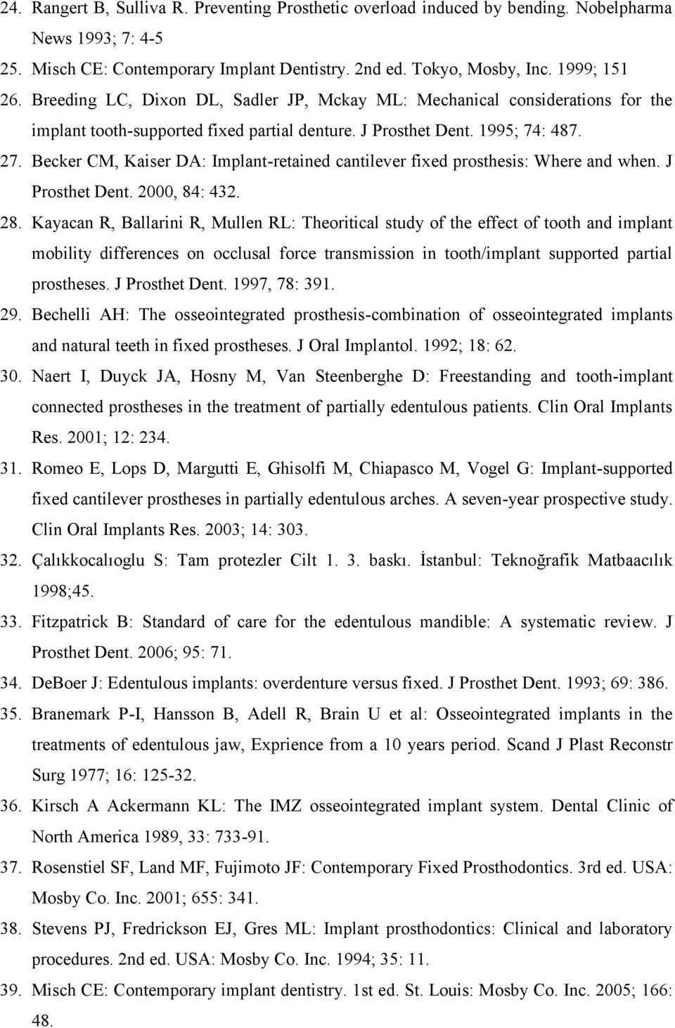 Becker CM, Kaiser DA: Implant-retained cantilever fixed prosthesis: Where and when. J Prosthet Dent. 2000, 84: 432. 28.