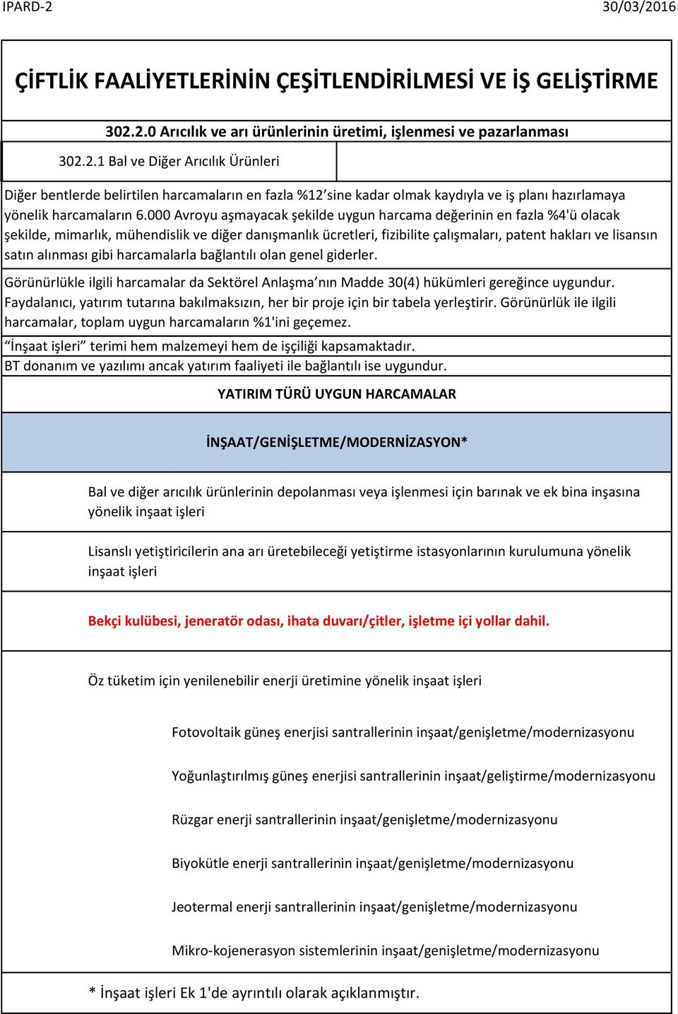 000 Avroyu aşmayacak şekilde uygun harcama değerinin en fazla %4'ü olacak şekilde, mimarlık, mühendislik ve diğer danışmanlık ücretleri, fizibilite çalışmaları, patent hakları ve lisansın satın