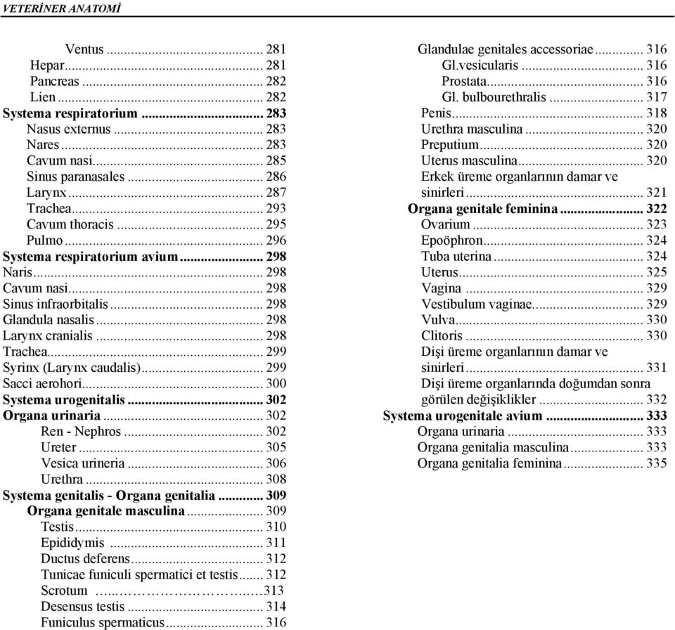 .. 299 Syrinx (Larynx caudalis)... 299 Sacci aerohori... 300 Systema urogenitalis... 302 Organa urinaria... 302 Ren - Nephros... 302 Ureter... 305 Vesica urineria... 306 Urethra.