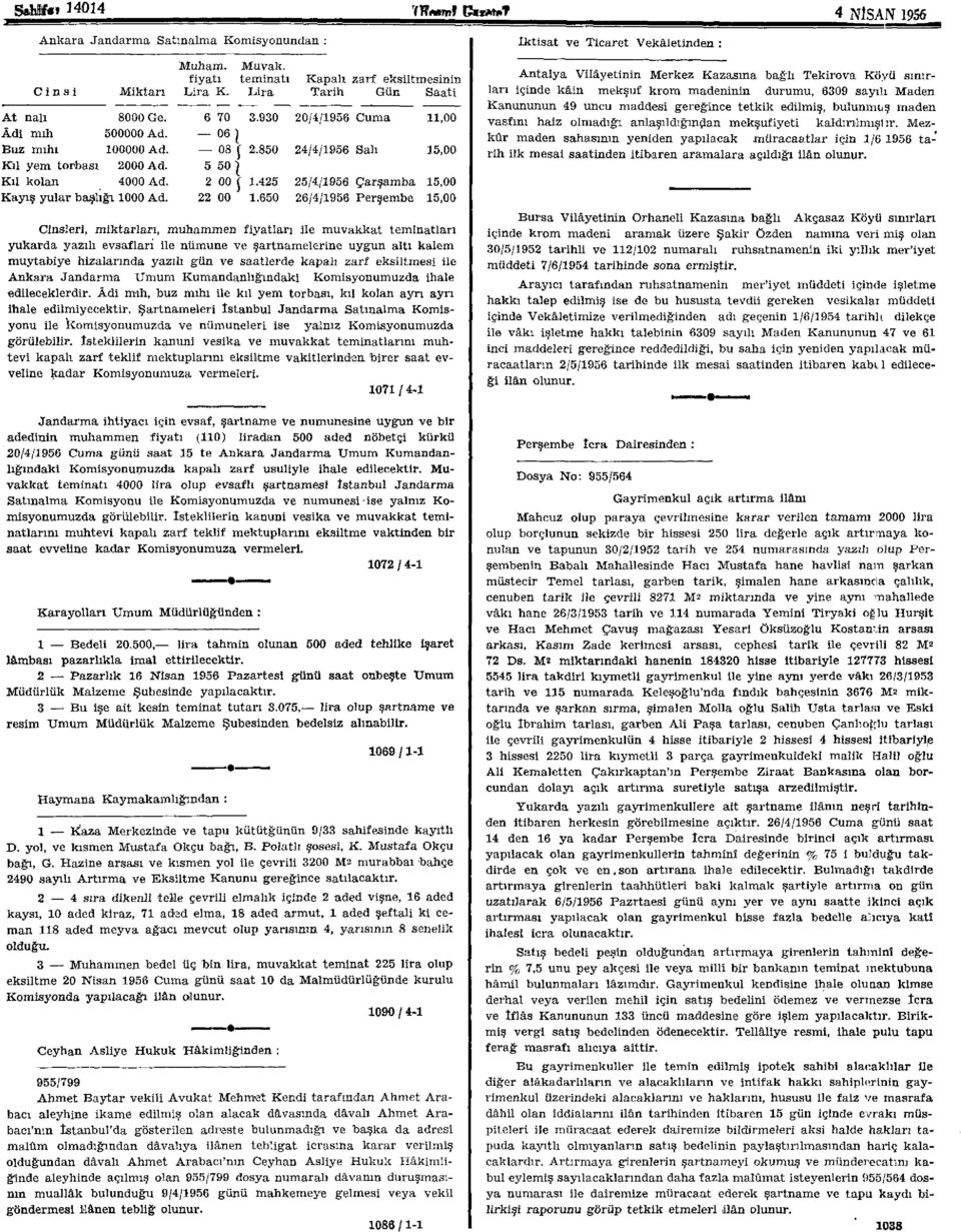 930 0/4/956 Cuma.850 4/4/956 Salı.45 5/4/956 Çarşamba.