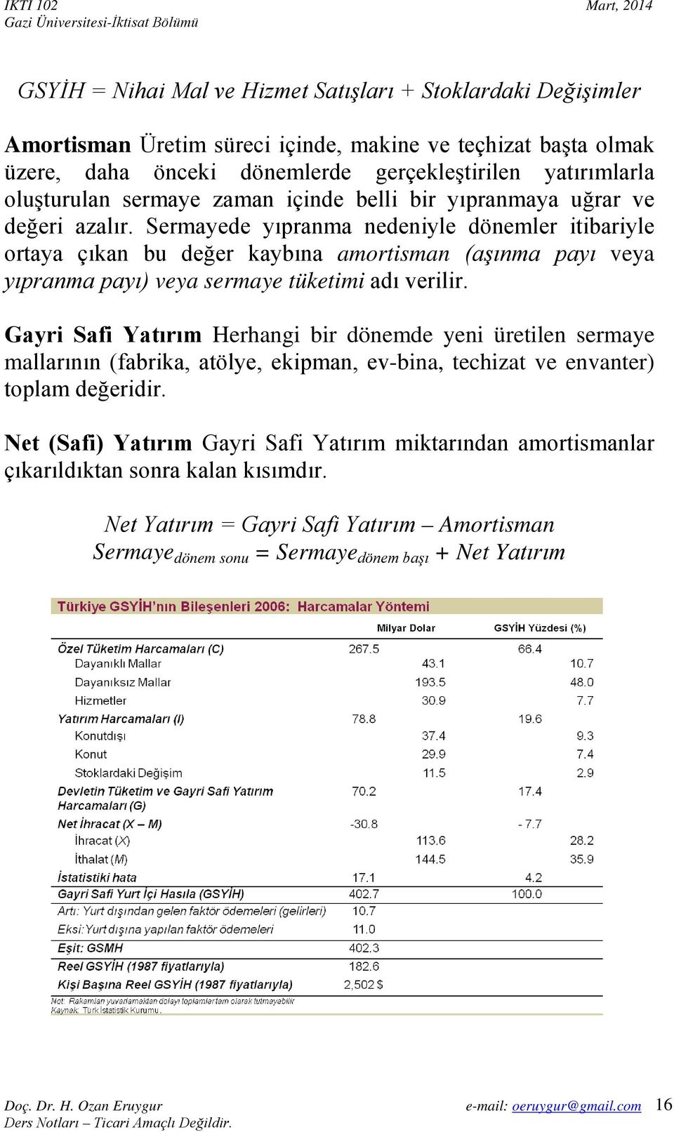 Sermayede yıpranma nedeniyle dönemler itibariyle ortaya çıkan bu değer kaybına amortisman (aşınma payı veya yıpranma payı) veya sermaye tüketimi adı verilir.