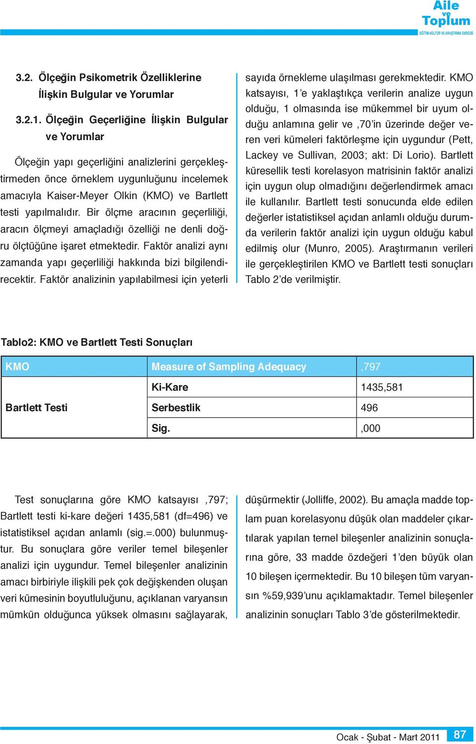 Bir ölçme aracının geçerliliği, aracın ölçmeyi amaçladığı özelliği ne denli doğru ölçtüğüne işaret etmektedir. Faktör analizi aynı zamanda yapı geçerliliği hakkında bizi bilgilendirecektir.