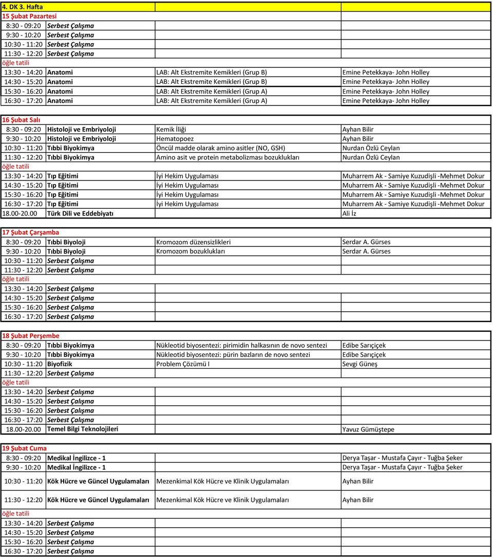 John Holley Anatomi LAB: Alt Ekstremite Kemikleri (Grup A) Emine Petekkaya- John Holley Anatomi LAB: Alt Ekstremite Kemikleri (Grup A) Emine Petekkaya- John Holley 16 Şubat Salı Histoloji ve