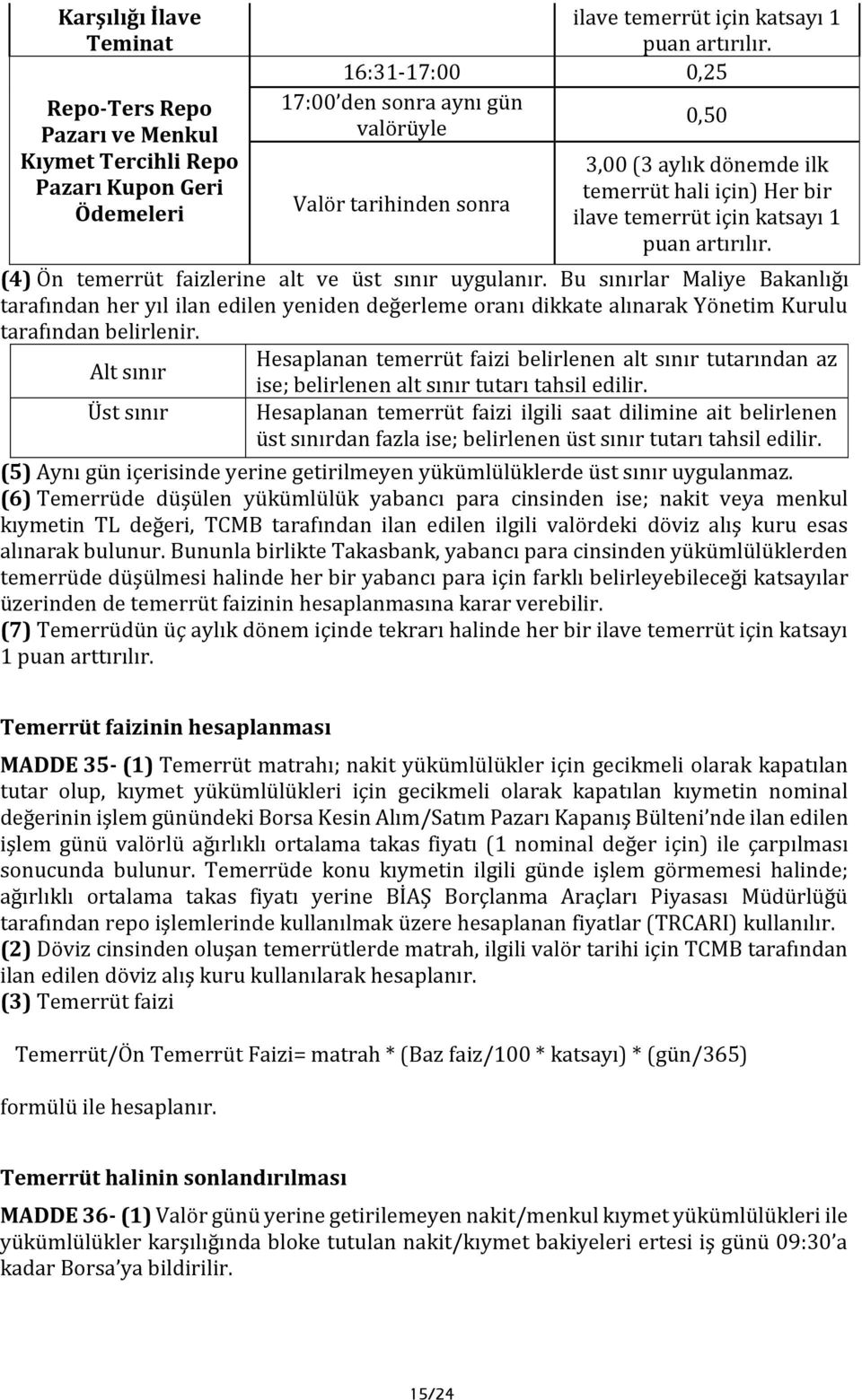 (4) Ön temerrüt faizlerine alt ve üst sınır uygulanır. Bu sınırlar Maliye Bakanlığı tarafından her yıl ilan edilen yeniden değerleme oranı dikkate alınarak Yönetim Kurulu tarafından belirlenir.