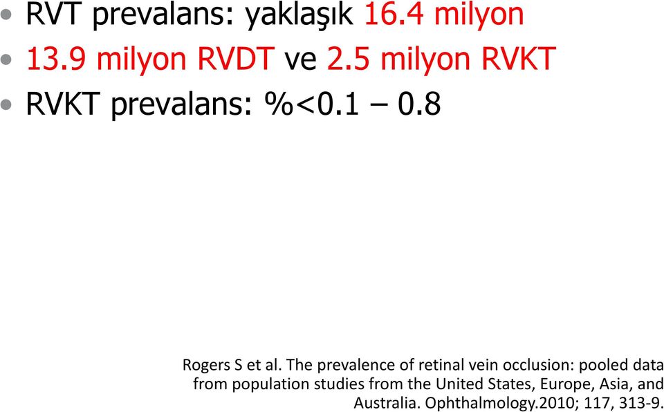 The prevalence of retinal vein occlusion: pooled data from