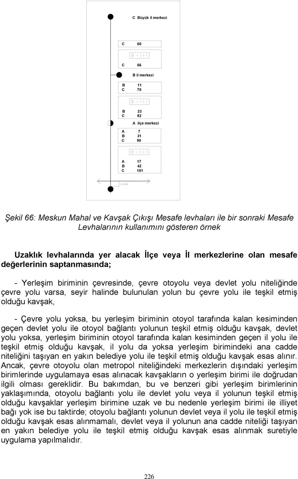 niteliğinde çevre yolu varsa, seyir halinde bulunulan yolun bu çevre yolu ile teşkil etmiş olduğu kavşak, - Çevre yolu yoksa, bu yerleşim biriminin otoyol tarafında kalan kesiminden geçen devlet yolu