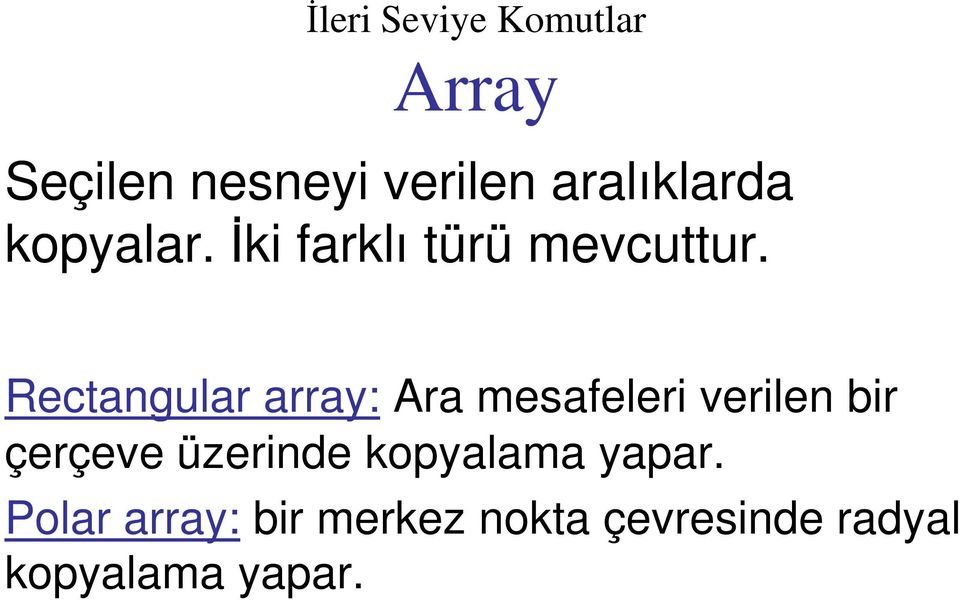 Rectangular array: Ara mesafeleri verilen bir çerçeve