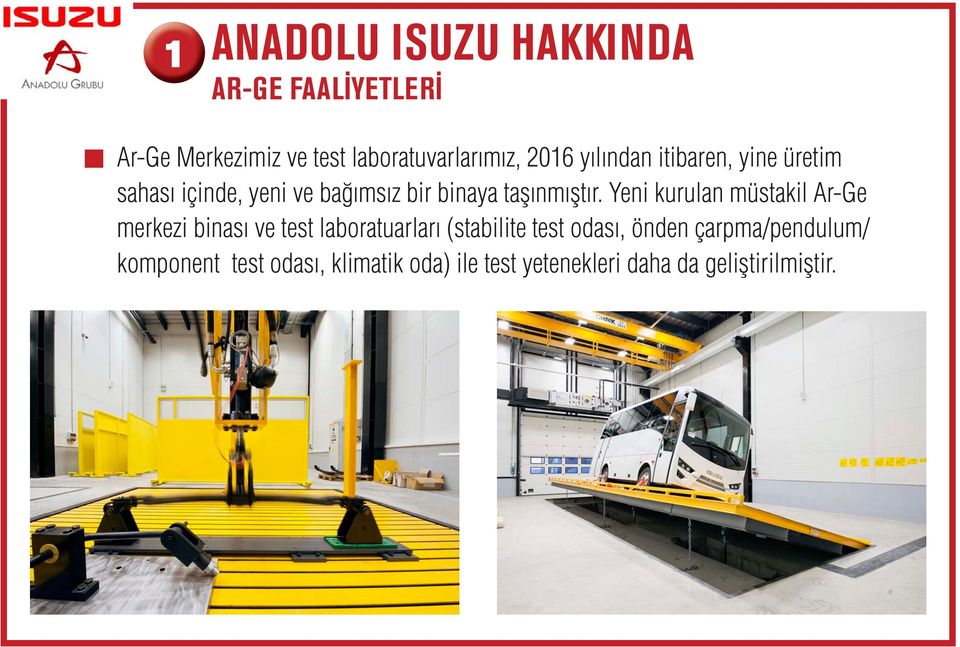 Yei kurula müstakil Ar-Ge merkezi biası ve test laboratuarları (stabilite test odası, öde