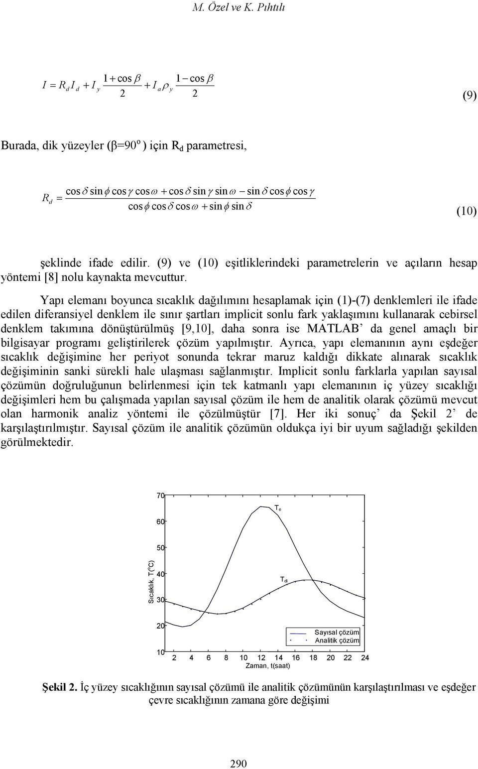 δ () şeklinde ifade edilir. () ve () eşitliklerindeki parametrelerin ve açıların hesap yöntemi [8] nolu kaynakta mevcuttur.