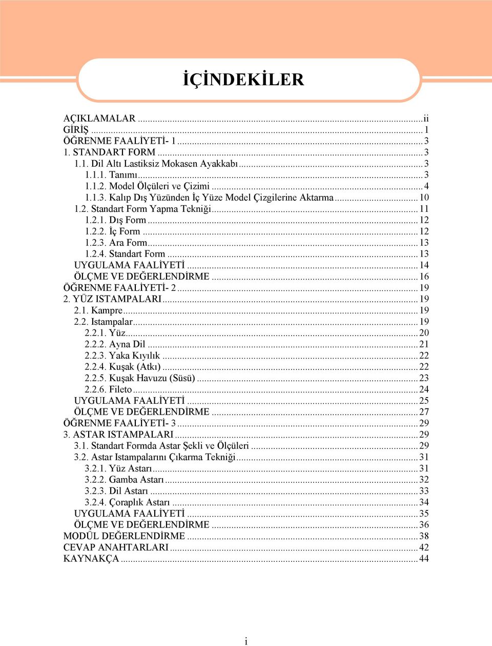 ..16 ÖĞRENME FAALİYETİ- 2...19 2. YÜZ ISTAMPALARI...19 2.1. Kampre...19 2.2. Istampalar...19 2.2.1. Yüz...20 2.2.2. Ayna Dil...21 2.2.3. Yaka Kıyılık...22 2.2.4. Kuşak (Atkı)...22 2.2.5.