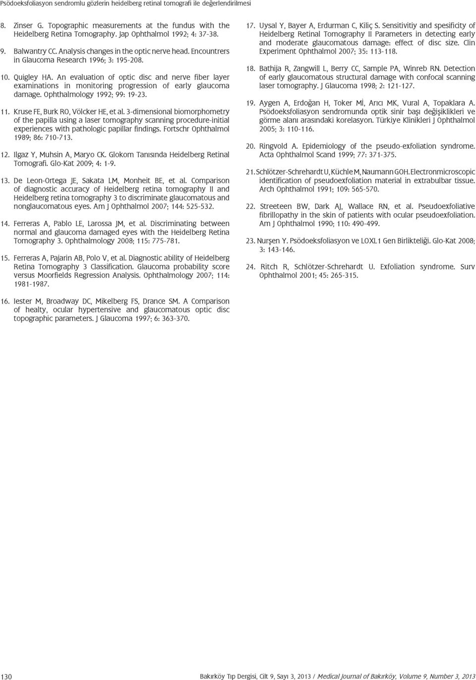 An evaluation of optic disc and nerve fiber layer examinations in monitoring progression of early glaucoma damage. Ophthalmology 1992; 99: 19-23. 11. Kruse FE, Burk RO, Völcker HE, et al.