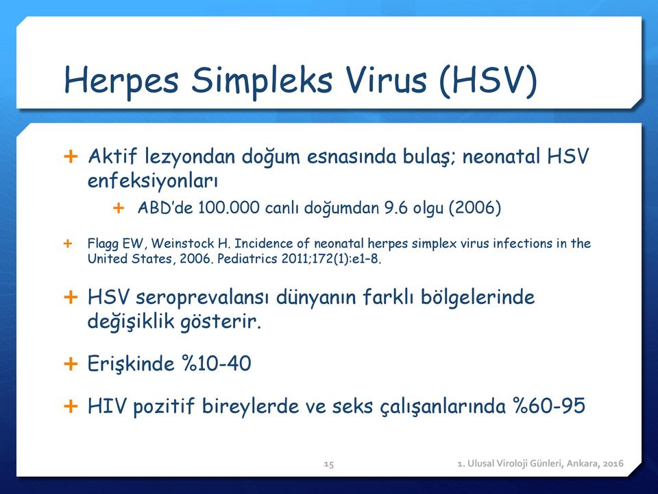 Incidence of neonatal herpes simplex virus infections in the United States, 2006.