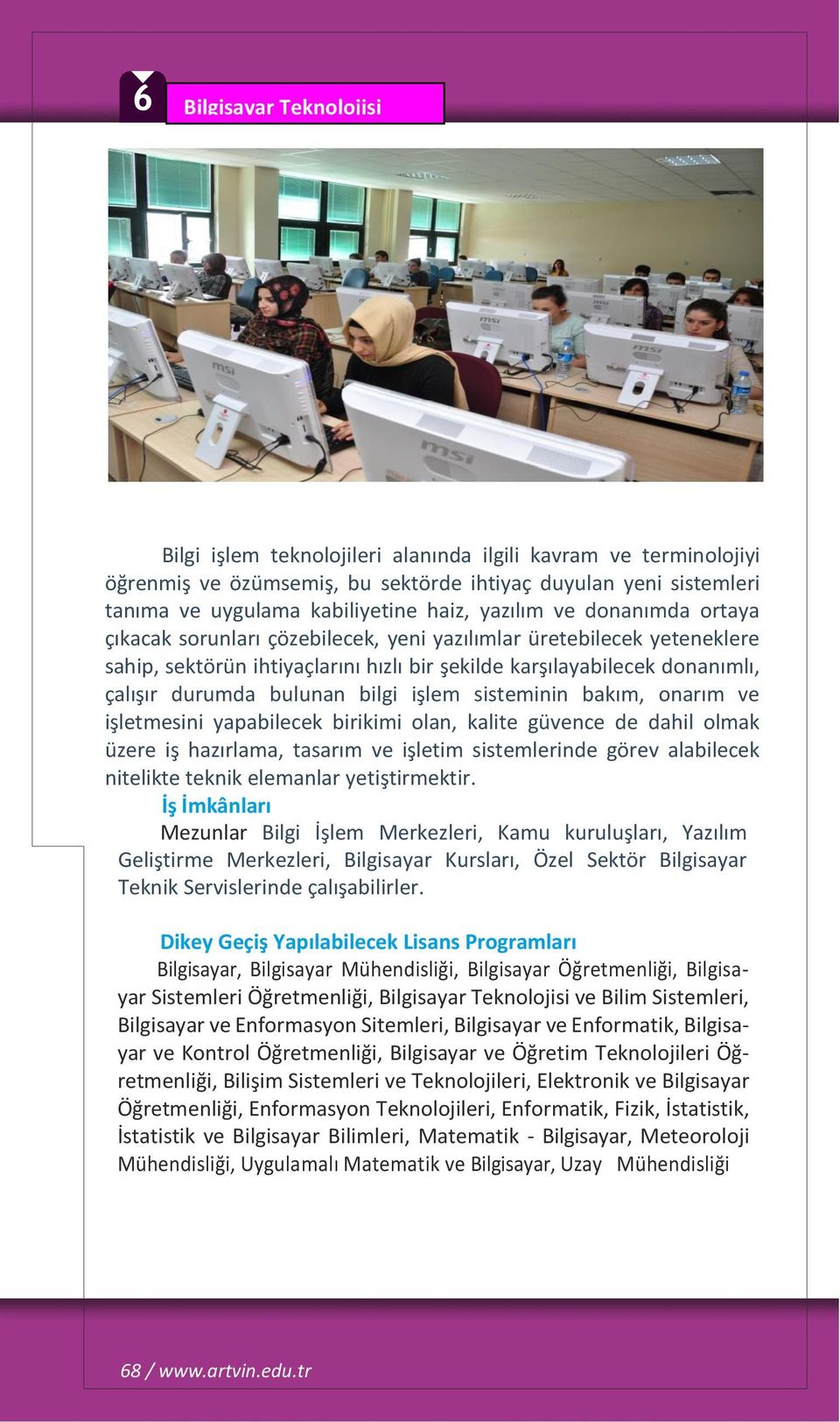 çalışır durumda bulunan bilgi işlem sisteminin bakım, onarım ve işletmesini yapabilecek birikimi olan, kalite güvence de dahil olmak üzere iş hazırlama, tasarım ve işletim sistemlerinde görev