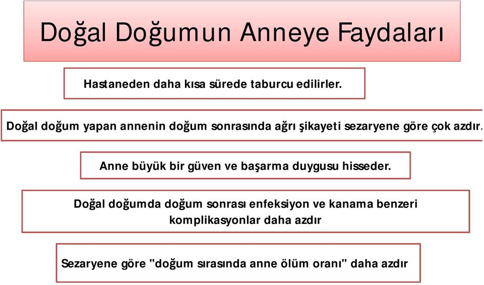 Anne büyük bir güven ve ba arma duygusu hisseder.