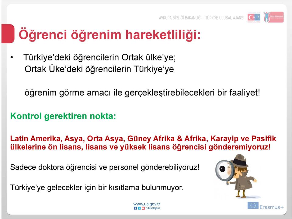 Kontrol gerektiren nokta: Latin Amerika, Asya, Orta Asya, Güney Afrika & Afrika, Karayip ve Pasifik ülkelerine ön