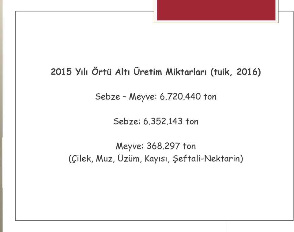 440 ton Sebze: 6.352.143 ton Meyve: 368.