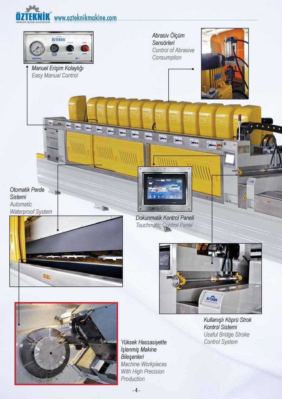 Touchmatic Control Panel Yüksek Hassasiyette İşlenmiş Makine Bileşenleri Machine Workpieces