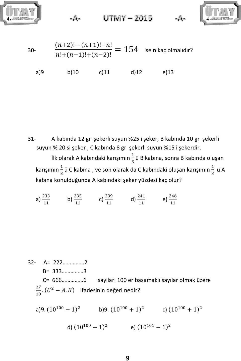 suyun %15 i şekerdir.