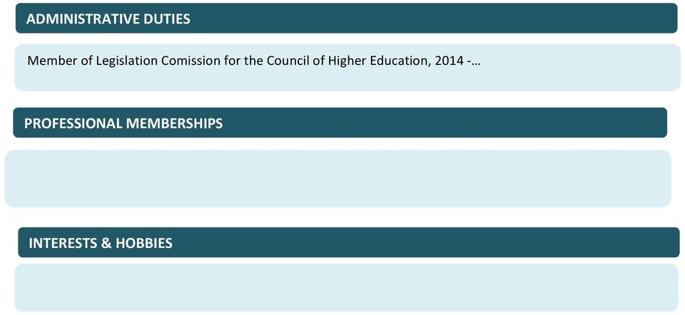 Council of Higher Education, 2014 -