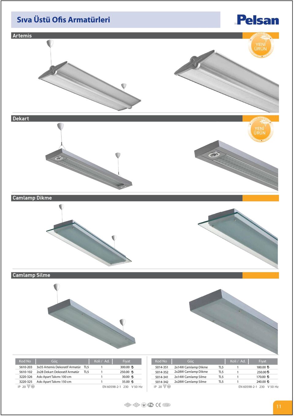 Takımı 00 cm Askı Apart Takımı 0 cm 300.00.00 30.00 3.00 EN 09-2- 230 V 0 Hz Kod No Güç Koli / Ad.